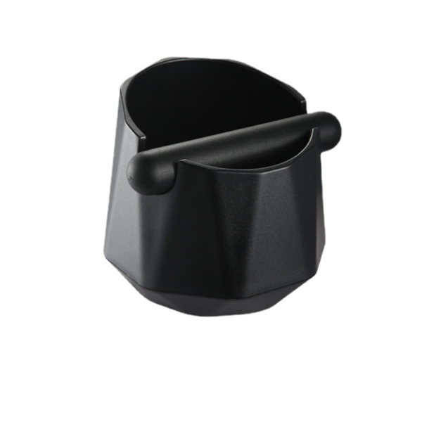 knock box black coffee barista bin round shape