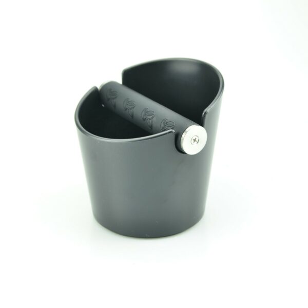 knock box black coffee barista bin round