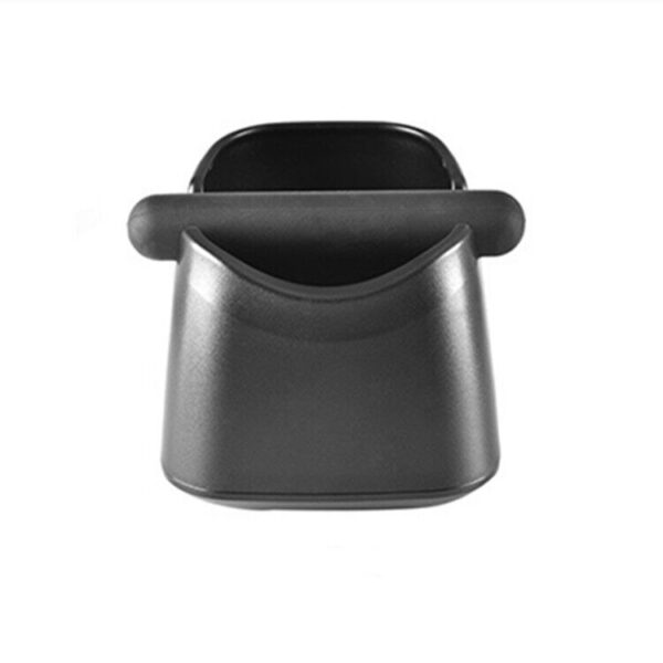 knock box black coffee barista bin square shape