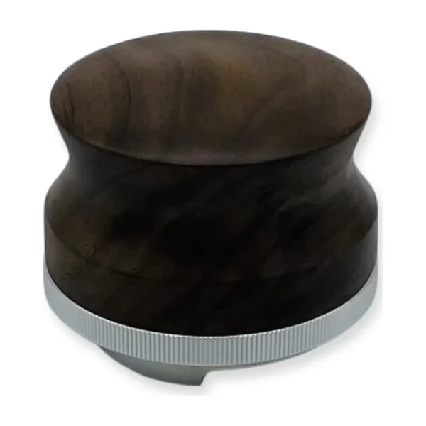 58 mm Coffee Distributor, dark wood handle side view