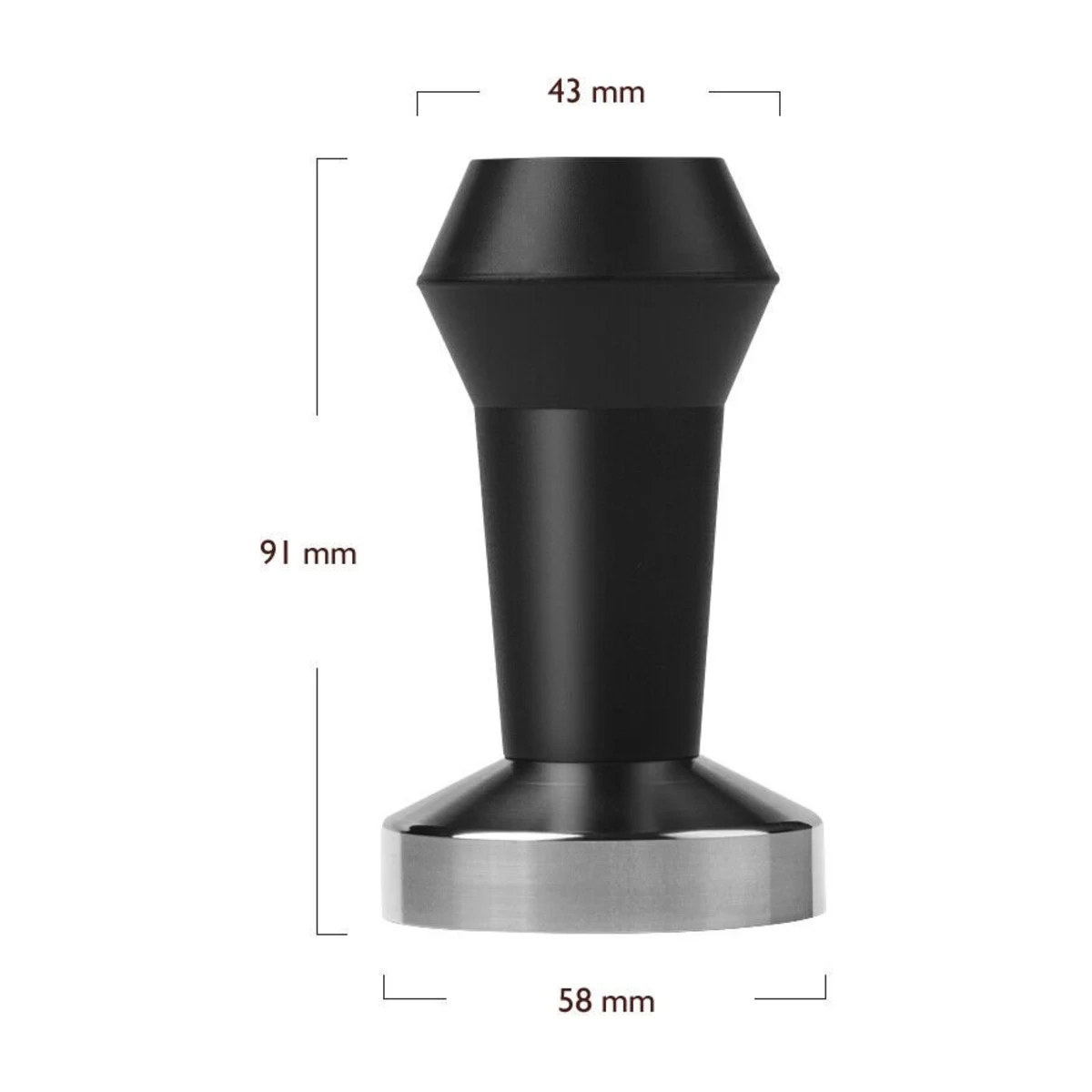58 mm Coffee Tamper, dimensions