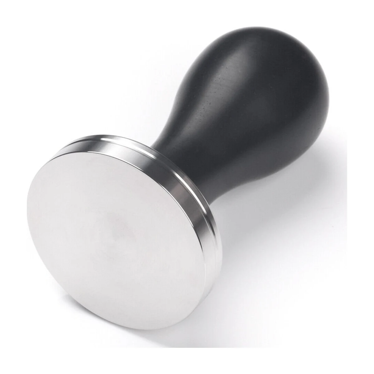 58 mm Coffee Tamper, black handle, base face