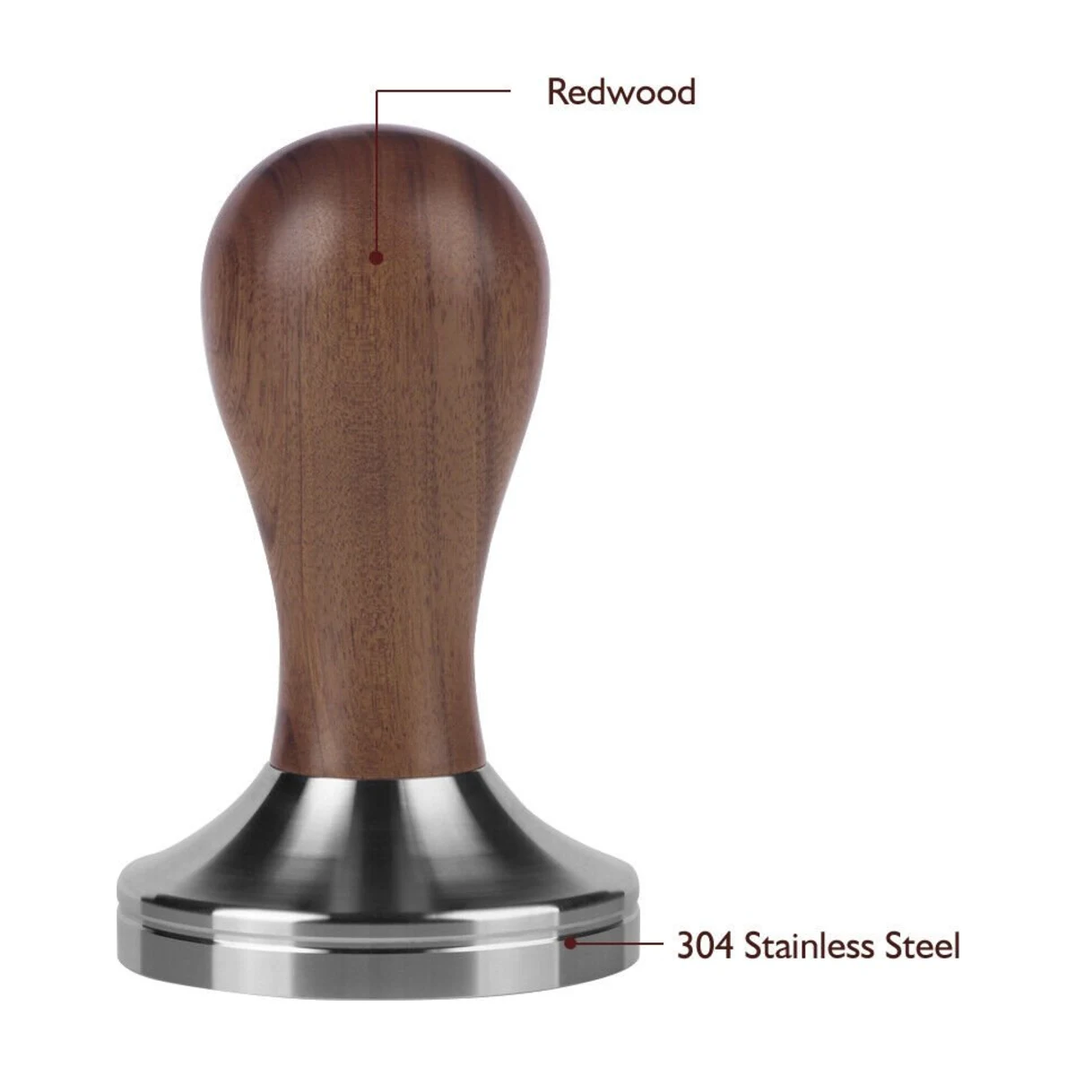 58 mm Coffee Tamper, redwood handle option