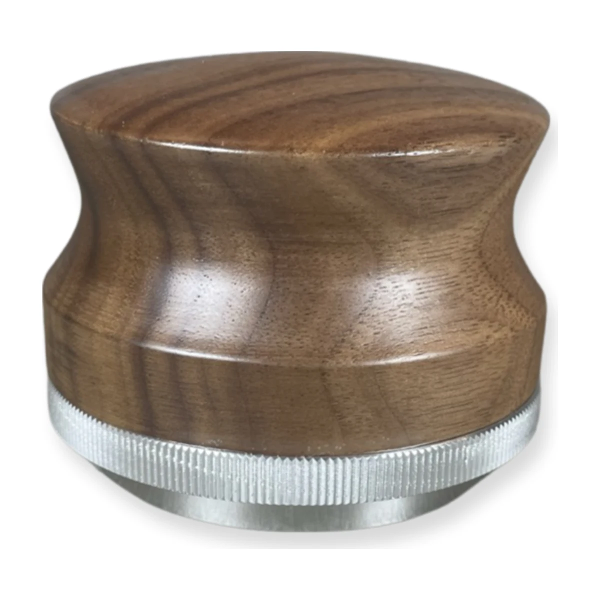 58 mm Palm Tamper, wood handle side view