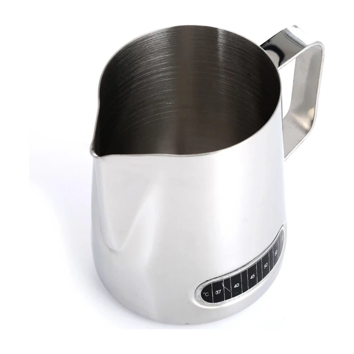 600 ml Milk Jug with Thermometer Strip, top angle view