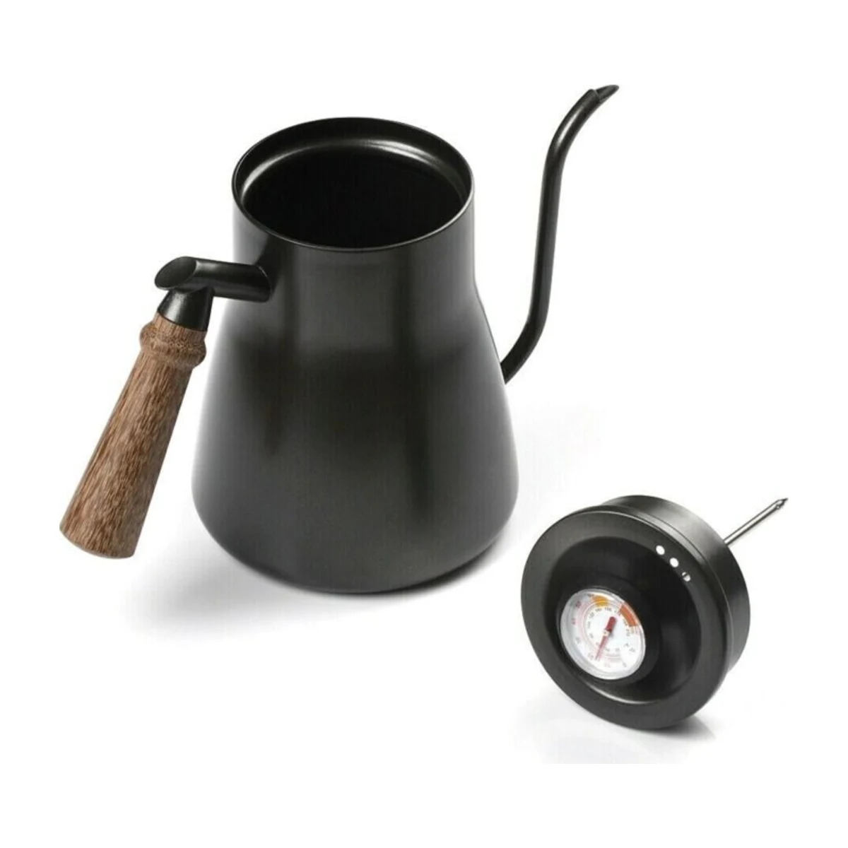 850 ml Gooseneck Kettle, lid off with thermometer