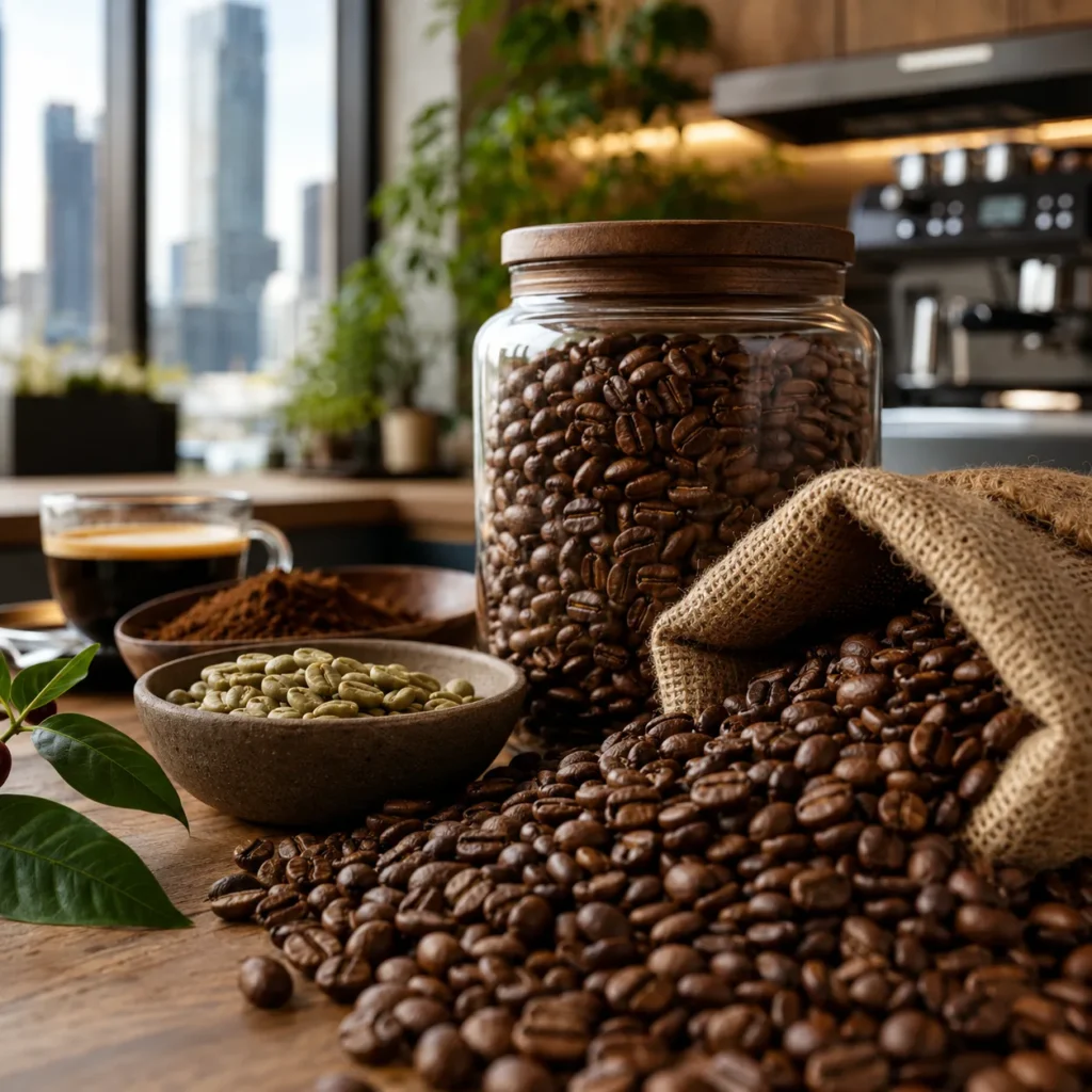 Coffee beans' journey from farms to fresh cup in Melbourne office coffee machine supplied and serviced by Panica Coffee