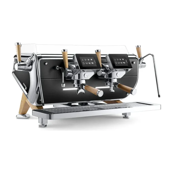 Astoria Storm 2 Group, black with wood trim, front three-quarter view
