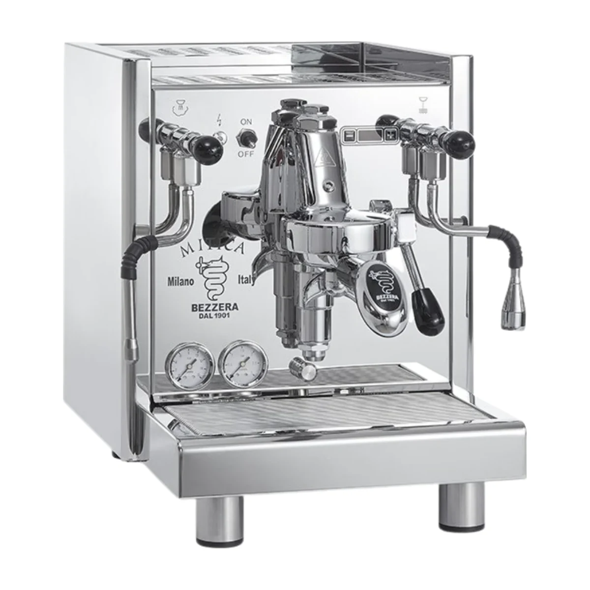 Bezzera Mitica Top PID, stainless steel, front three-quarter view
