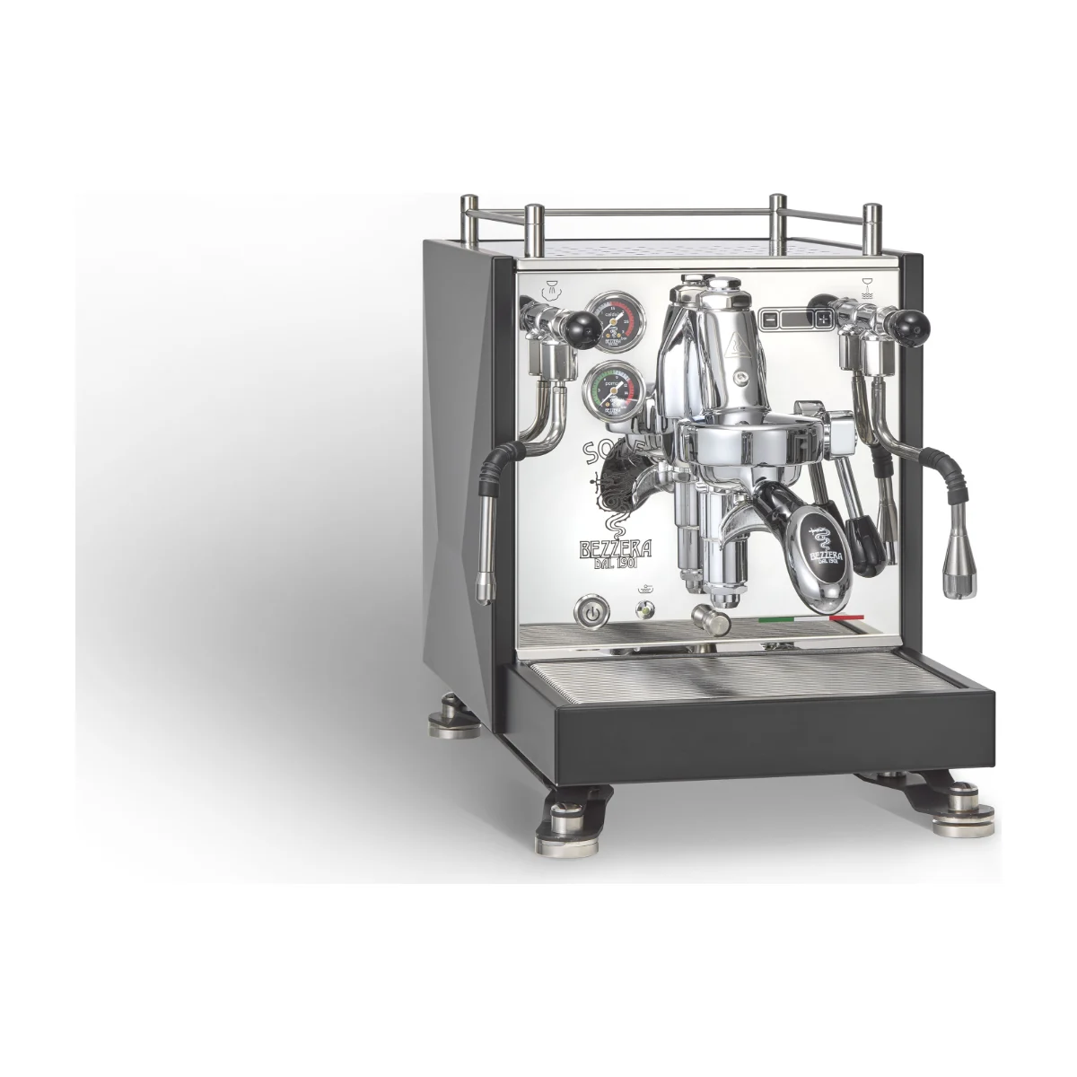 Bezzera Sole PID, black body, front three-quarter view