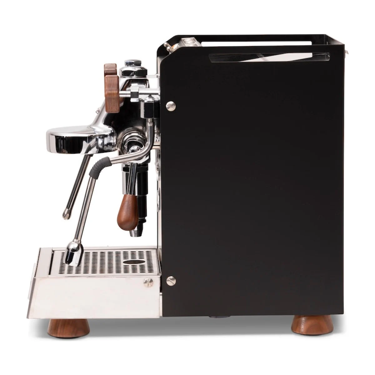 Side profile of the black BFC Experta espresso machine