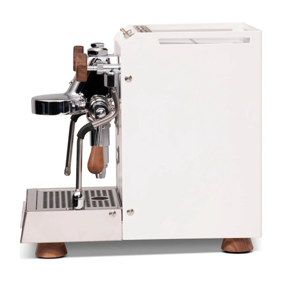 Side profile of the white BFC Experta espresso machine