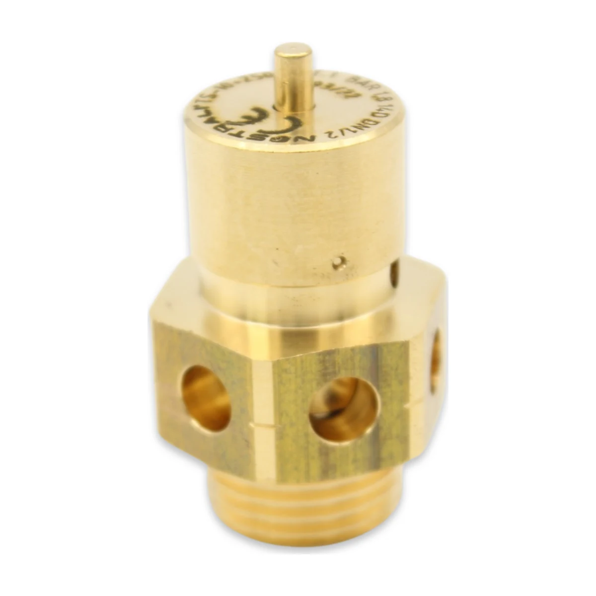Boiler Safety Valve 1/2″ M 1.8 bar, valve side view with pin