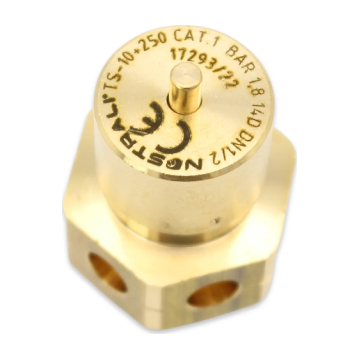 Boiler Safety Valve 1/2″ M 1.8 bar, stamped cap close-up