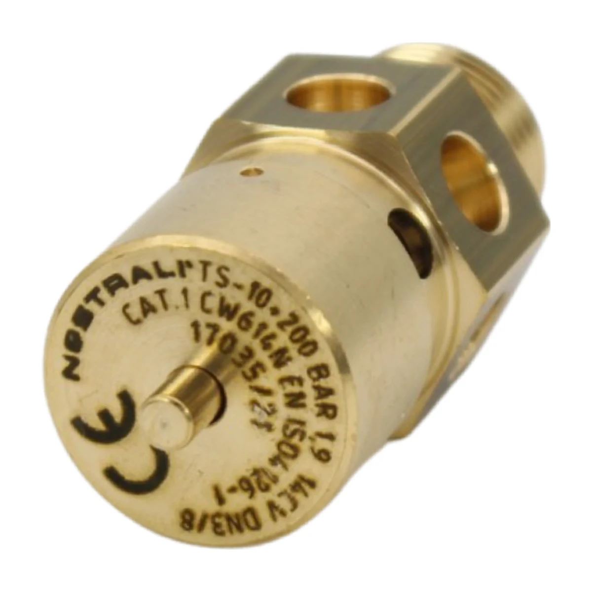 Boiler Safety Valve 3/8″ M 1.9 bar, stamped cap close-up