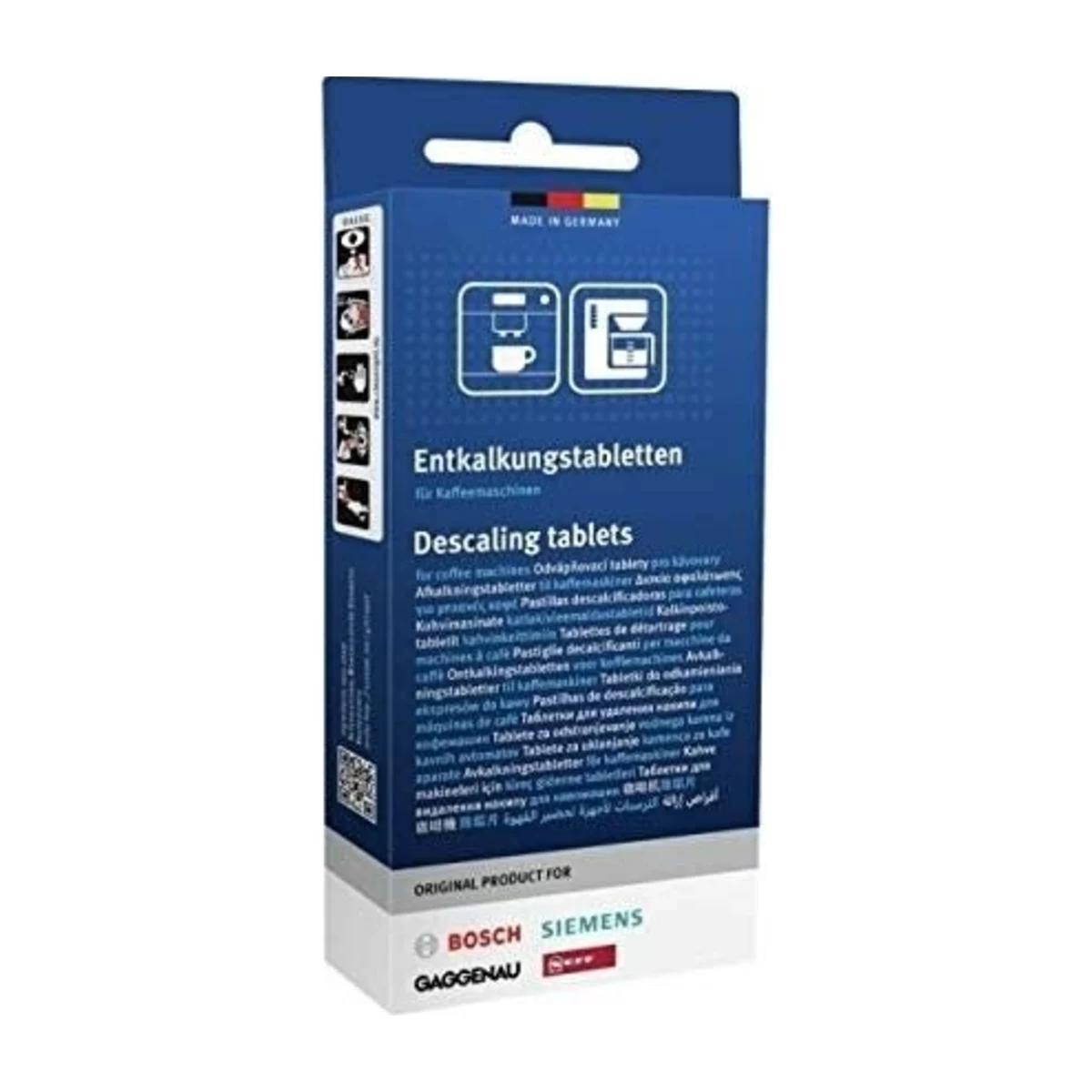 Bosch 2-in-1 Descaling Tablets, box front
