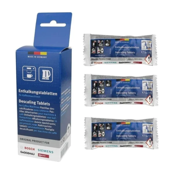Bosch Descaling Tablets, box with three sachets