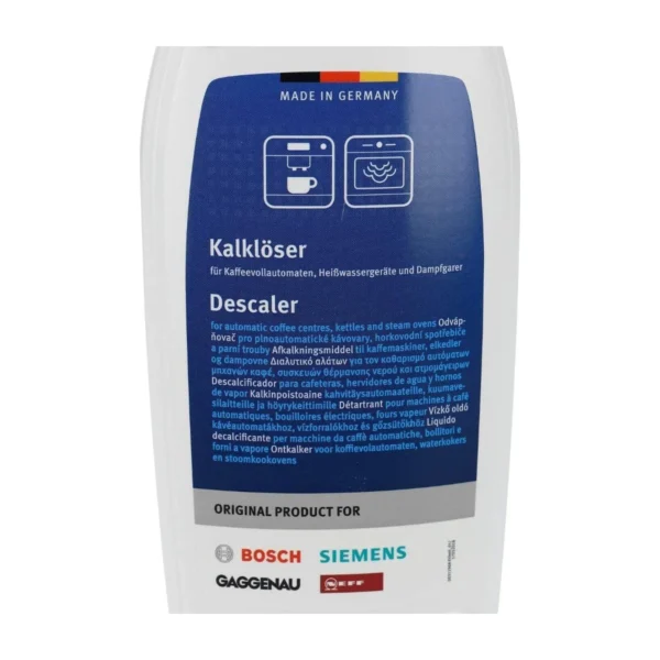 Bosch Liquid Descaler 500 ml, front label close-up