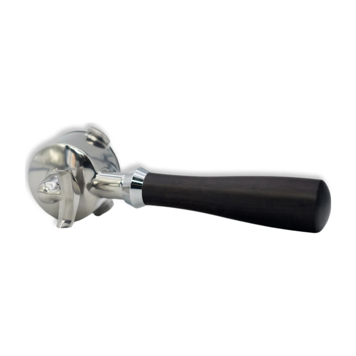 54 mm Double-Spout Portafilter for Breville, head and spout detail