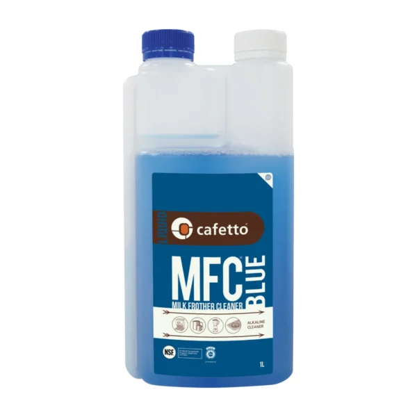 Cafetto MFC Blue Milk Frother Cleaner, bottle front