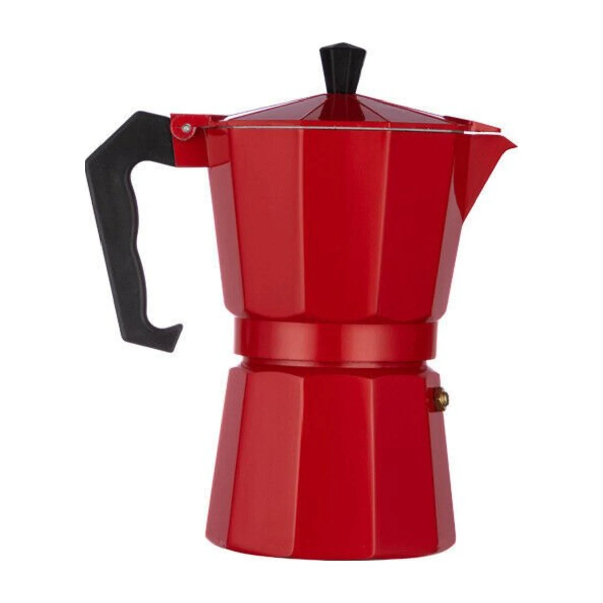 Classic Moka Pot 3 or 6 Cup, red option front view