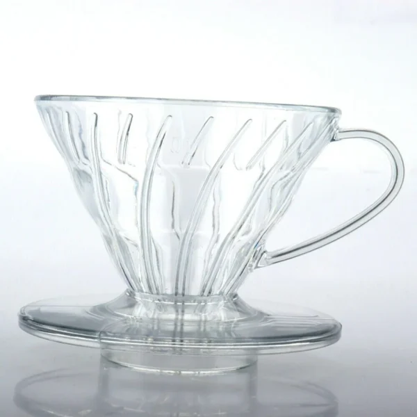 Clear Plastic Pour-Over Dripper, side view