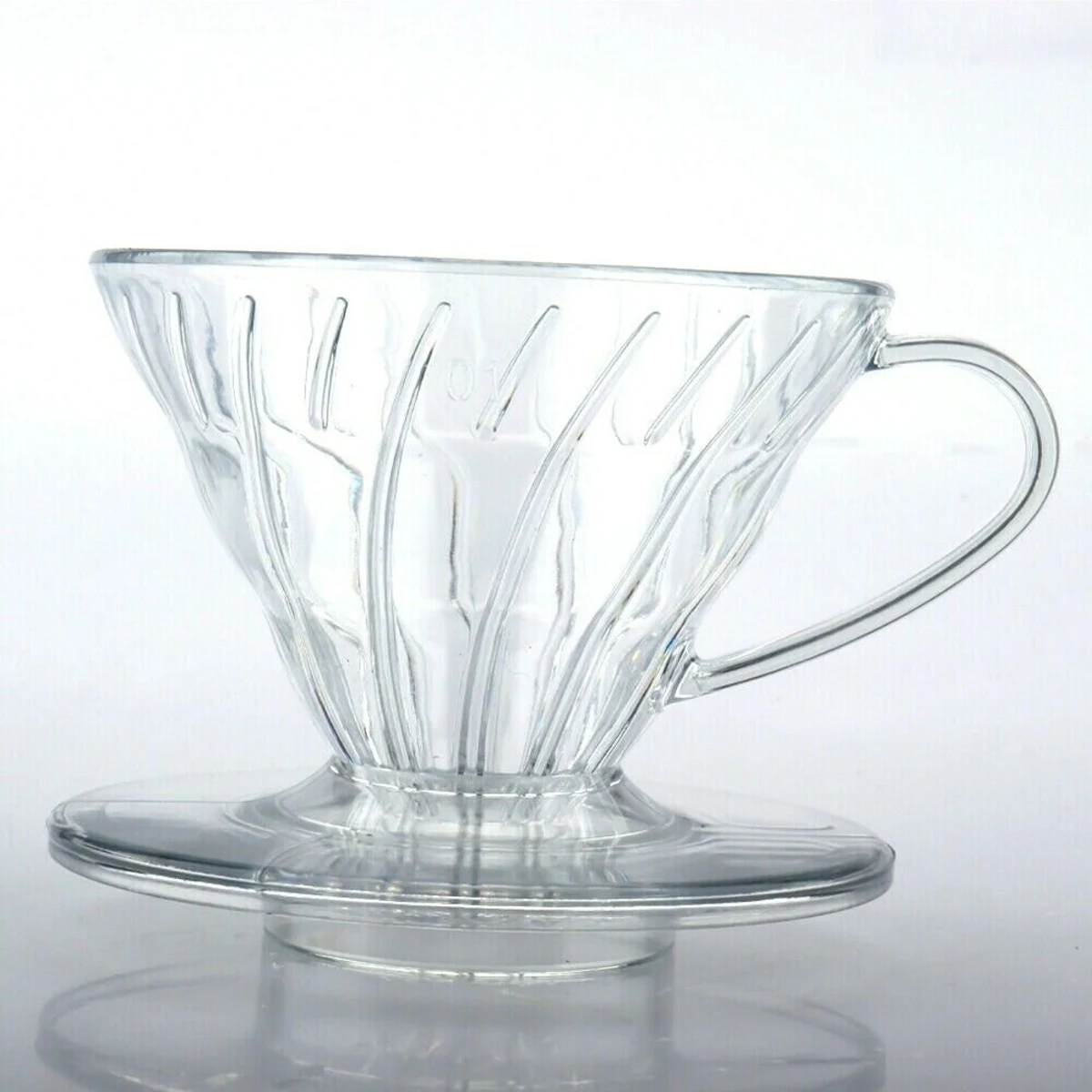 Clear Plastic Pour-Over Dripper, side view