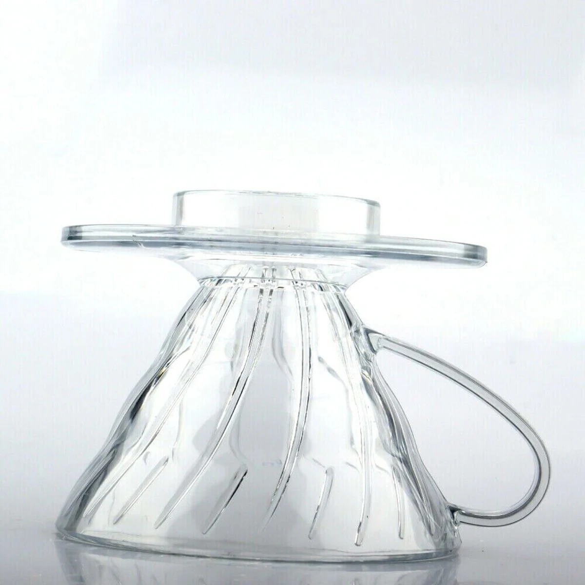 Clear Plastic Pour-Over Dripper, upside-down view