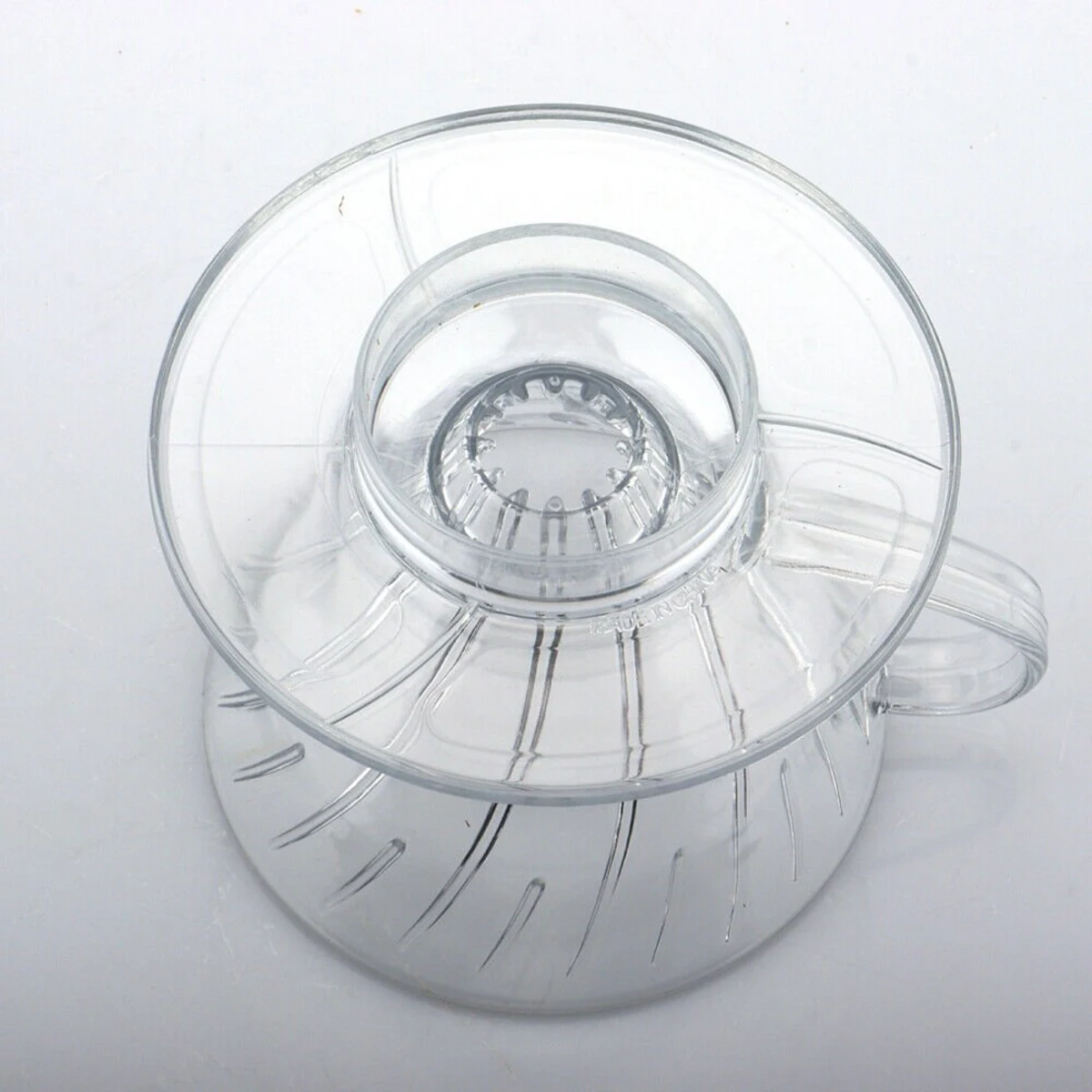 Clear Plastic Pour-Over Dripper, base outlet view