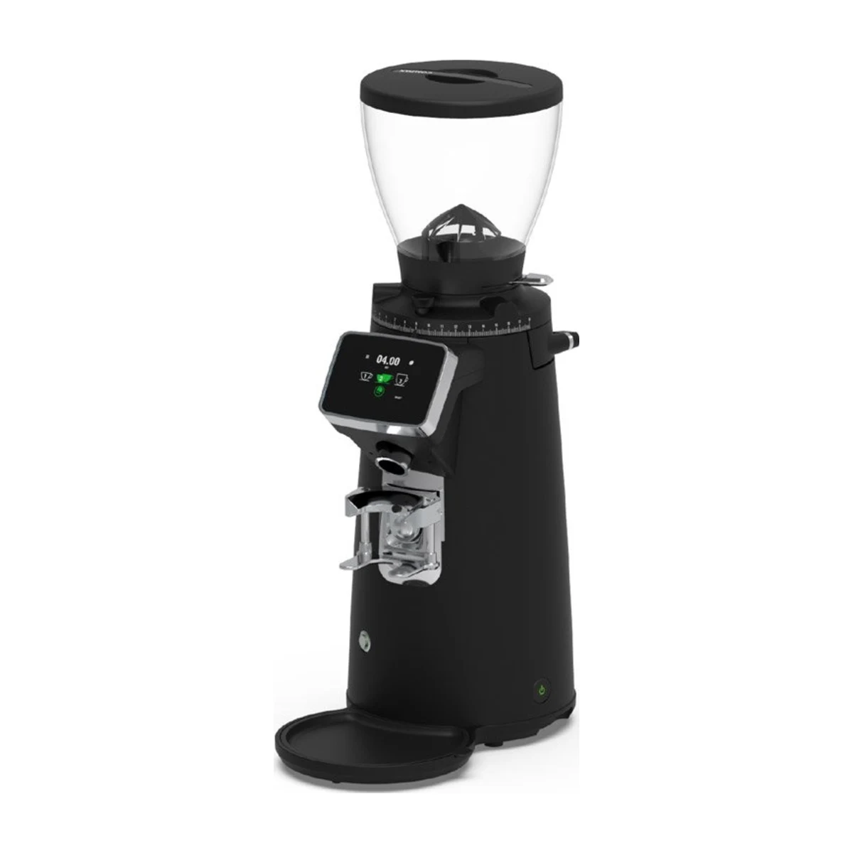Compak E10 Master Conic OD coffee grinder, black, alternate angle