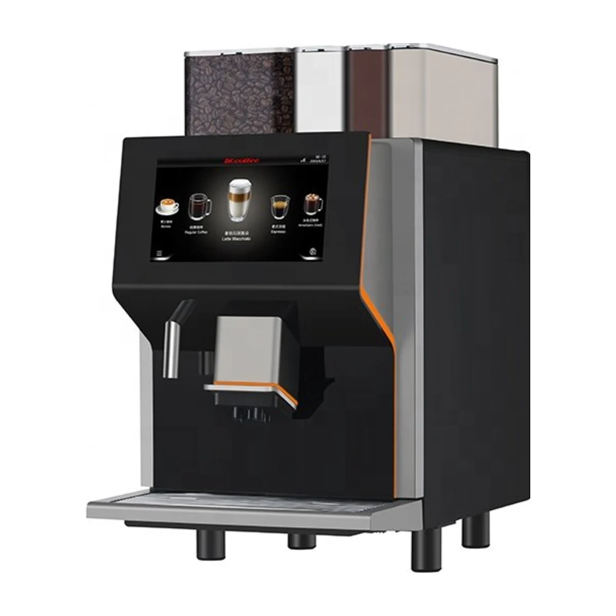 Dr. Coffee Coffee Centre, black, front three-quarter view