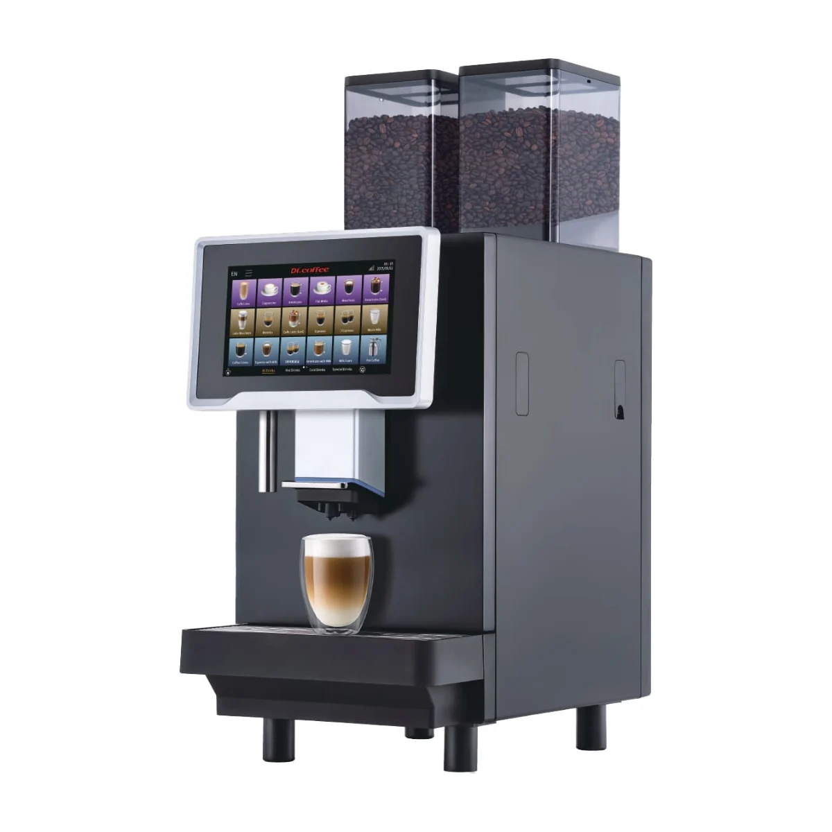 Dr. Coffee F30 Plus commercial coffee machine, three-quarter view