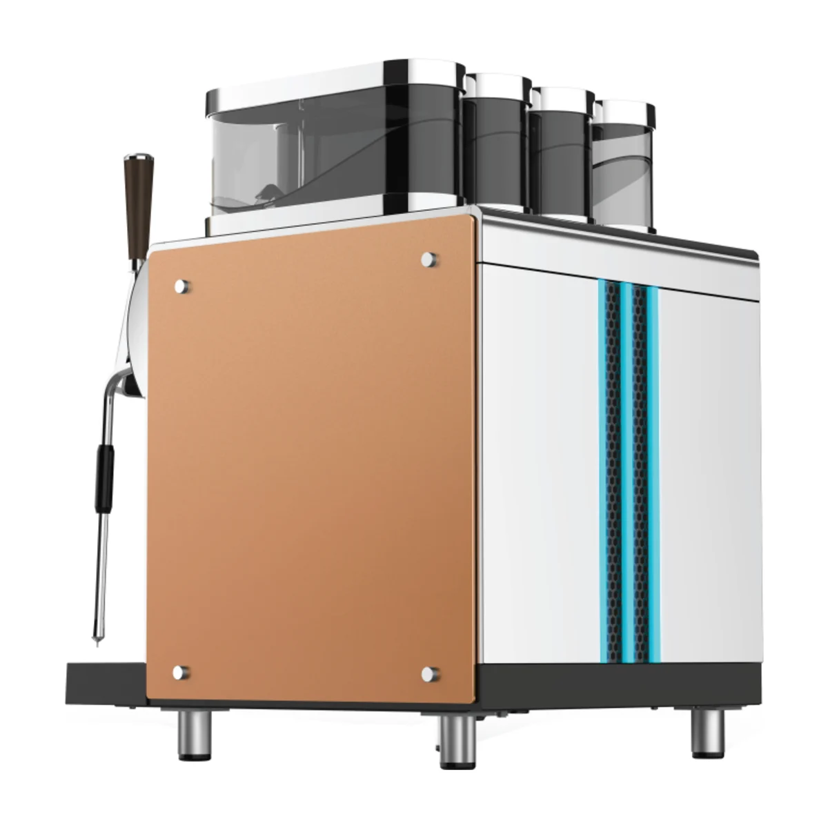 Dr. Coffee F4 coffee machine, side view