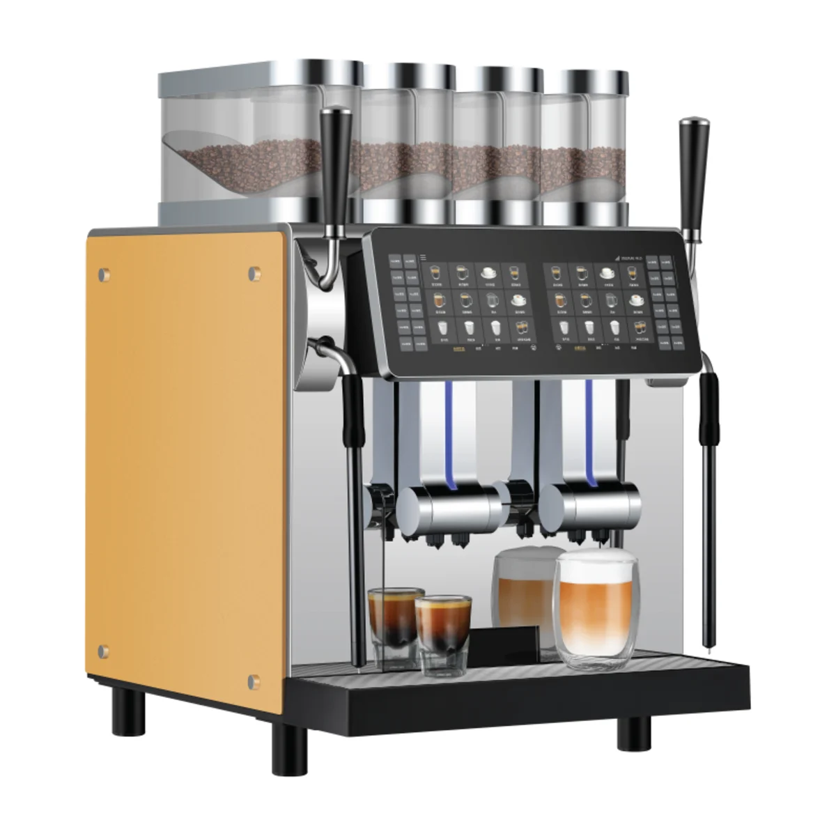 Dr. Coffee F4 coffee machine, three-quarter view