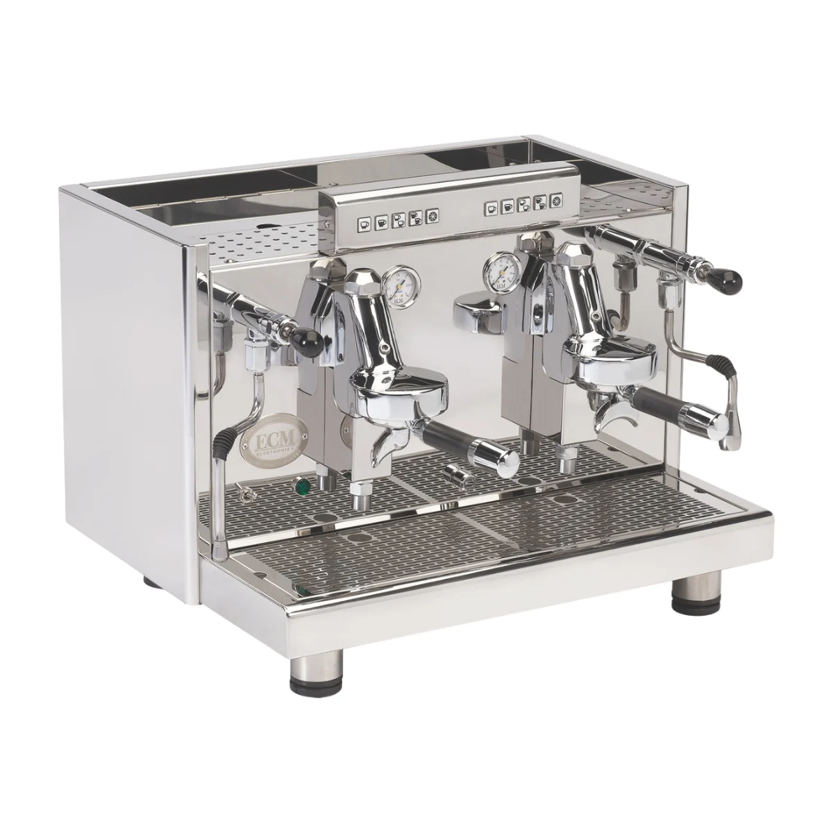 ECM Elektronika Profi Due, stainless steel, front three-quarter view