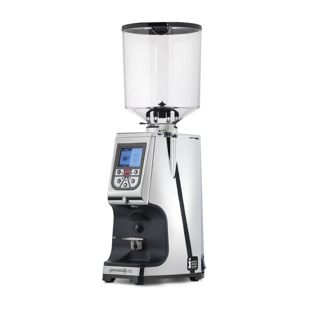 Eureka Atom Specialty 75E coffee grinder, chrome