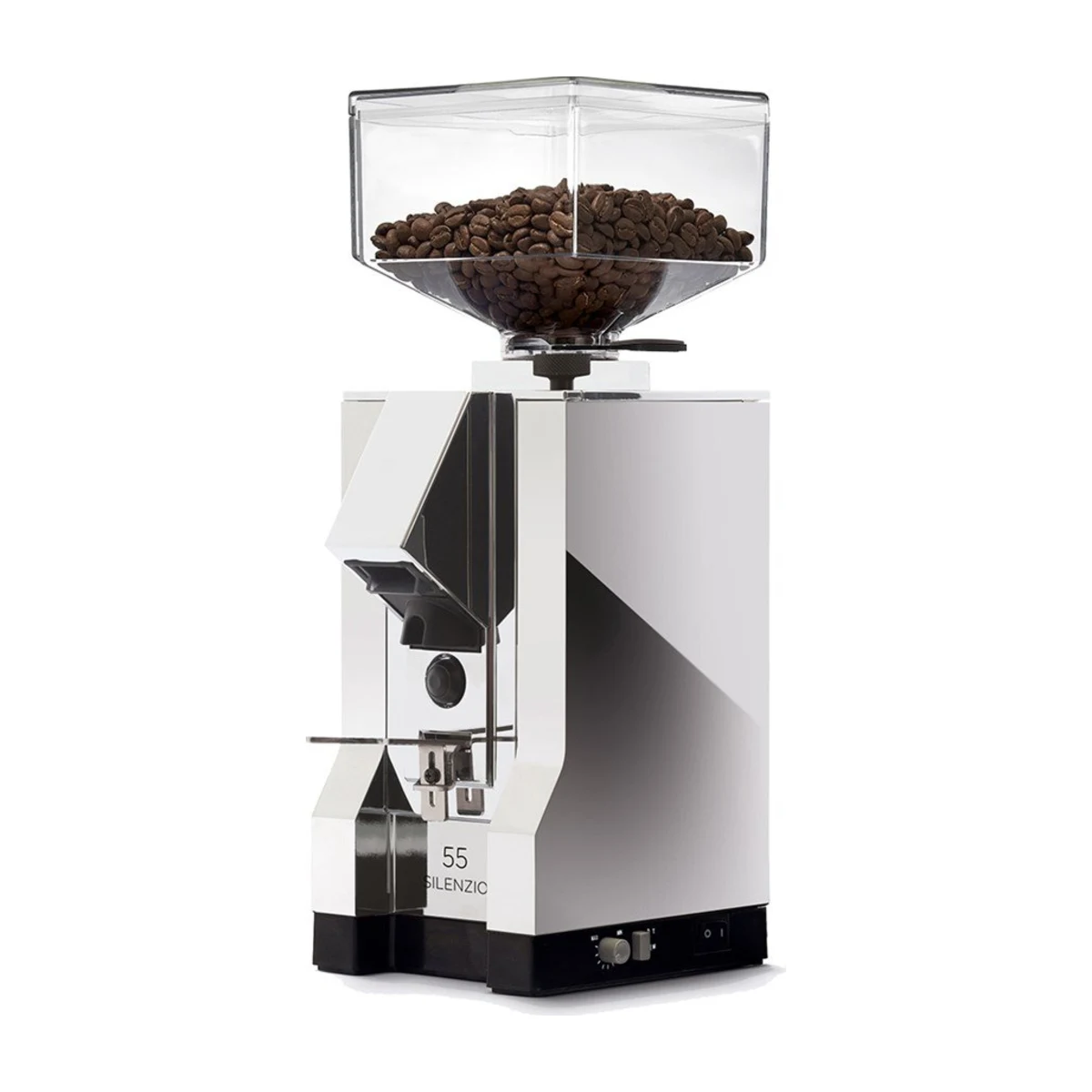 Eureka Mignon Silenzio coffee grinder, chrome
