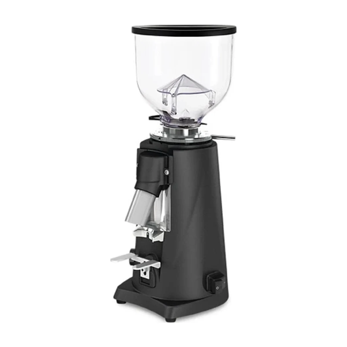 Fiorenzato F4 Eco coffee grinder, black, three-quarter front view