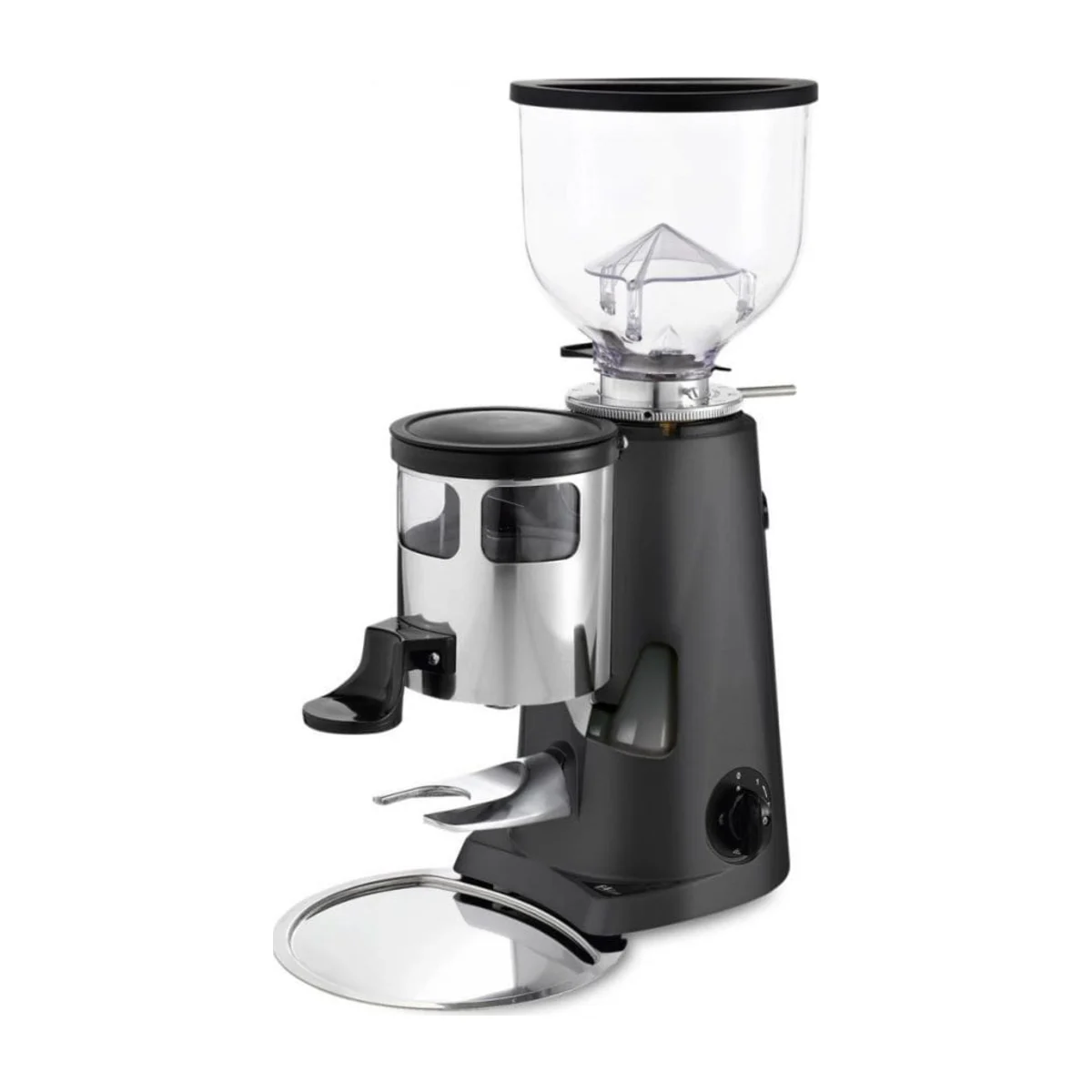 Fiorenzato F4 Nano Auto coffee grinder, black with chrome doser