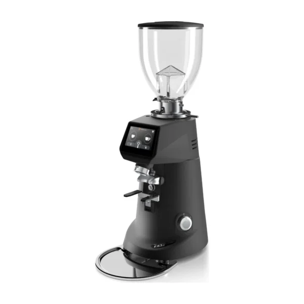 Fiorenzato F83 Electronic coffee grinder, matte black, three-quarter front view