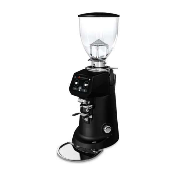 Fiorenzato F83 Electronic PRO coffee grinder, matte black, three-quarter front view