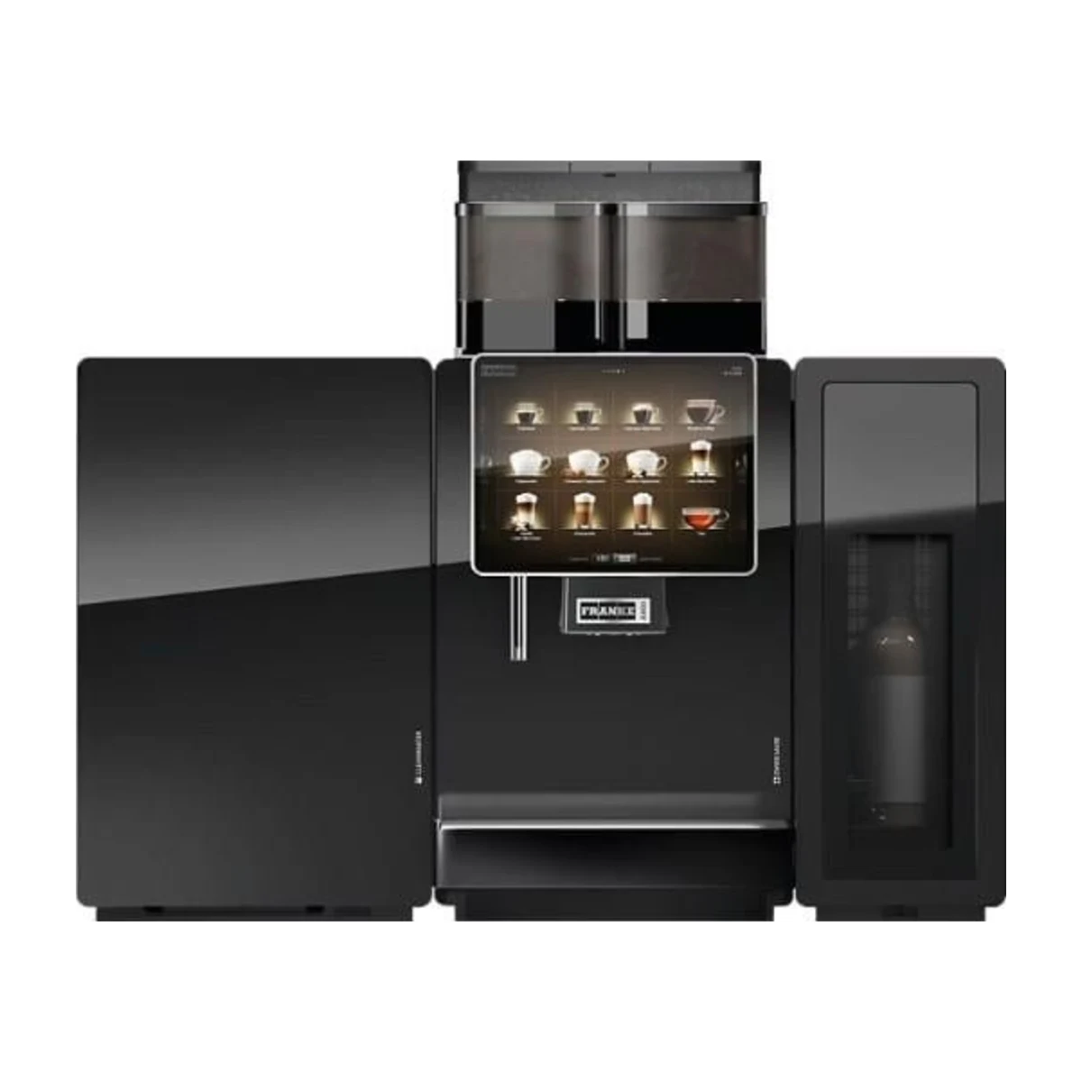 Franke A1000 FM, black, front view with side units