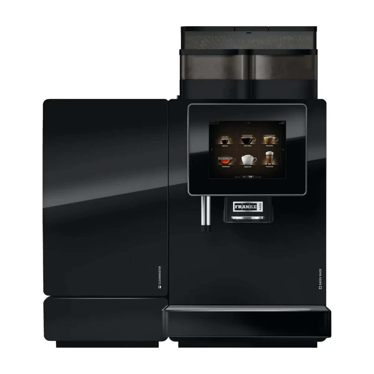 Franke A400 MS EC, black, front view with side unit