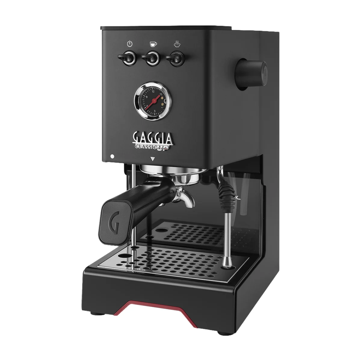 Gaggia Classic UP, black, front three-quarter view