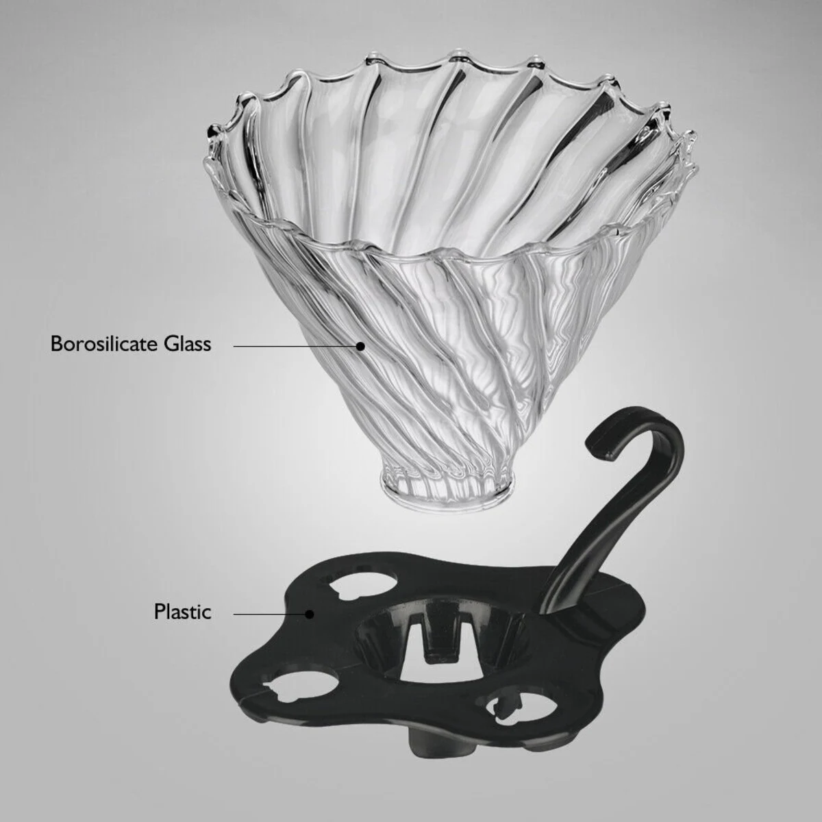 Glass Pour-Over Dripper, materials diagram