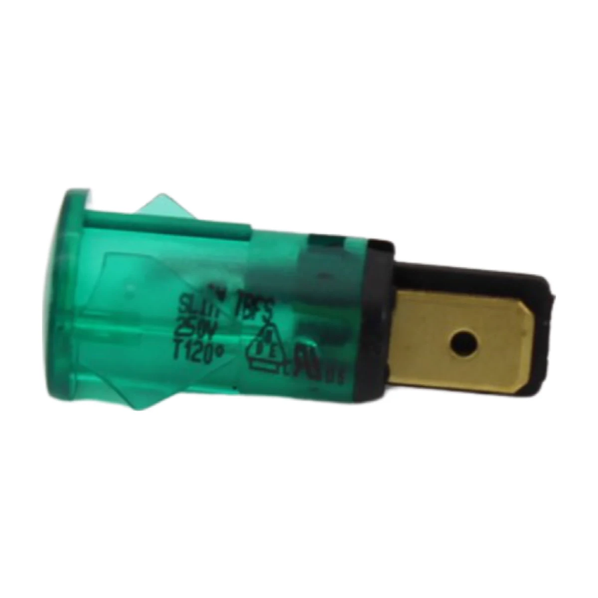 Green Indicator Light 250 V, side view with rating print