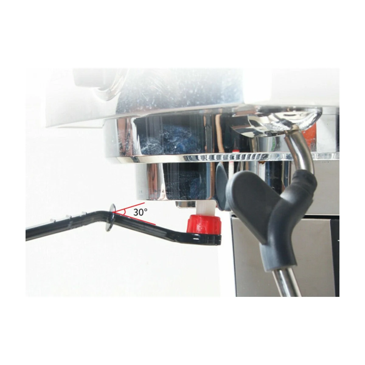 Espresso Group Head Cleaning Brush, brushing the group head