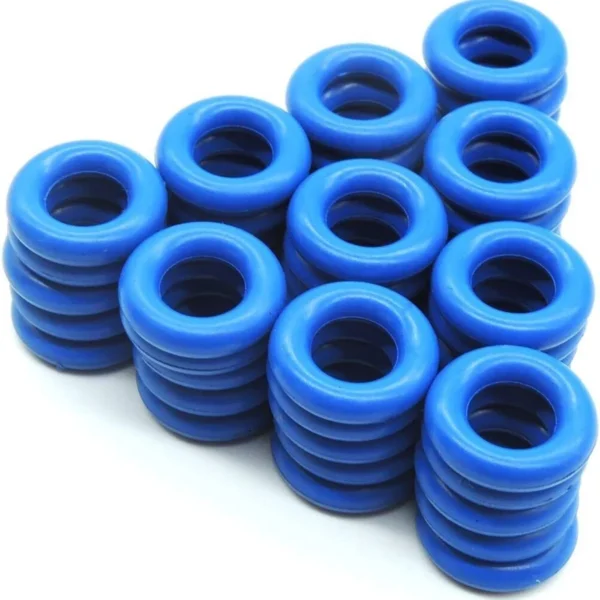Blue High-Temperature O-Rings for Jura Machines, blue o-rings stacked