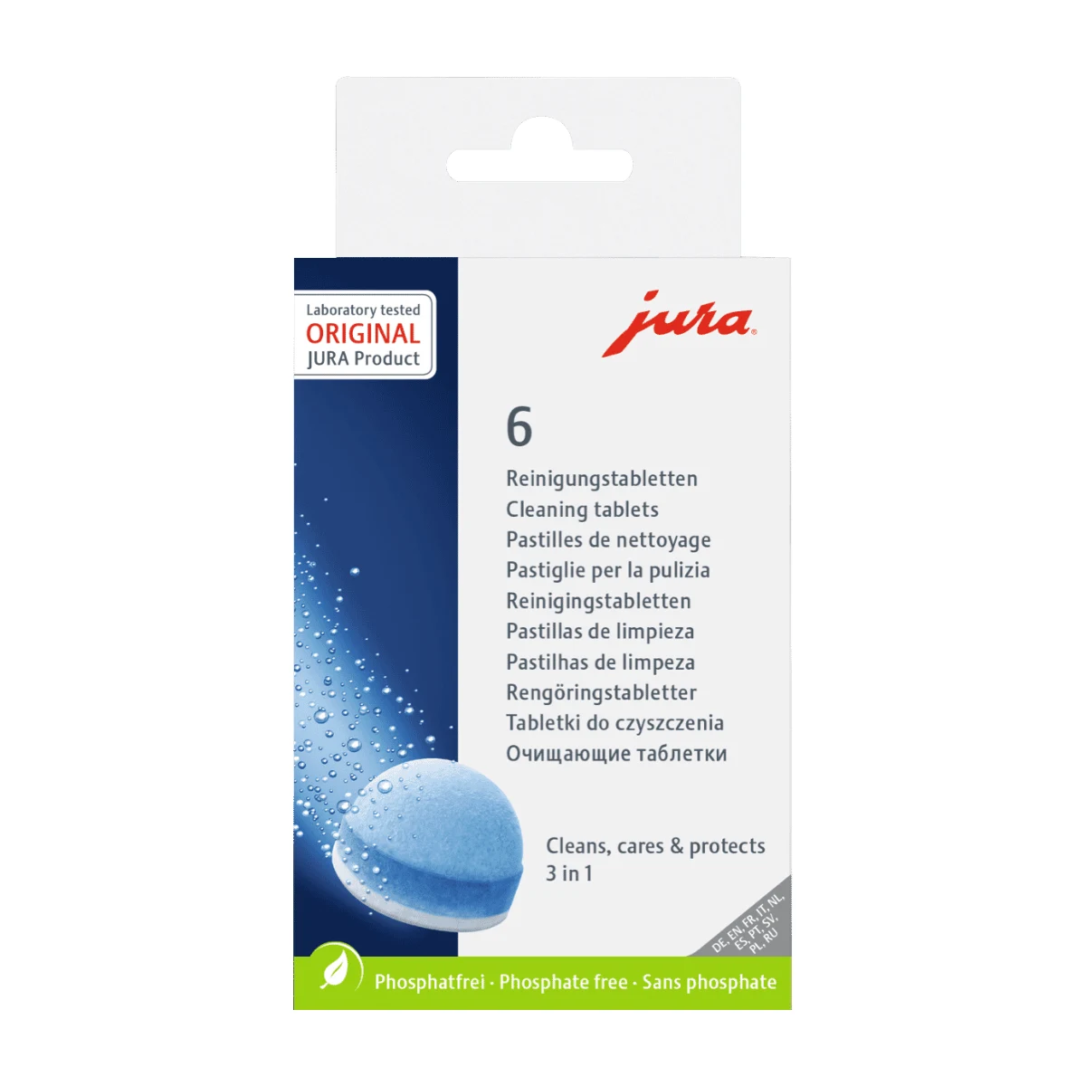 Jura 3-in-1 Cleaning Tablets, box front