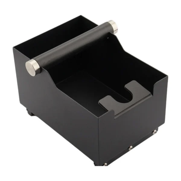 Coffee Knock Box with Tamping Ledge, top three-quarter view